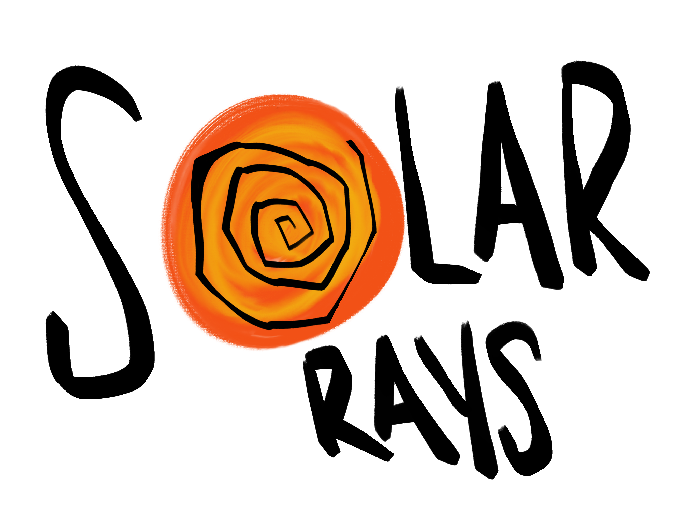 an illustration and text that says 'solar ray's with the O an orange sun
